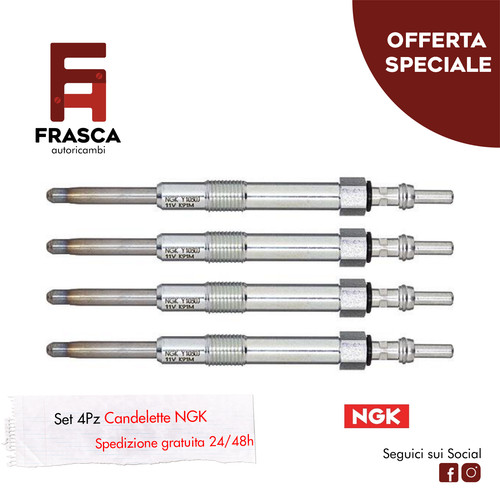Candelette pezzi ngk - 4, fiat